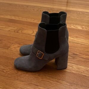 PRADA CHELSEA BOOTS BOOTIES SHOES 1T159H GREY SUEDE BUCKLE